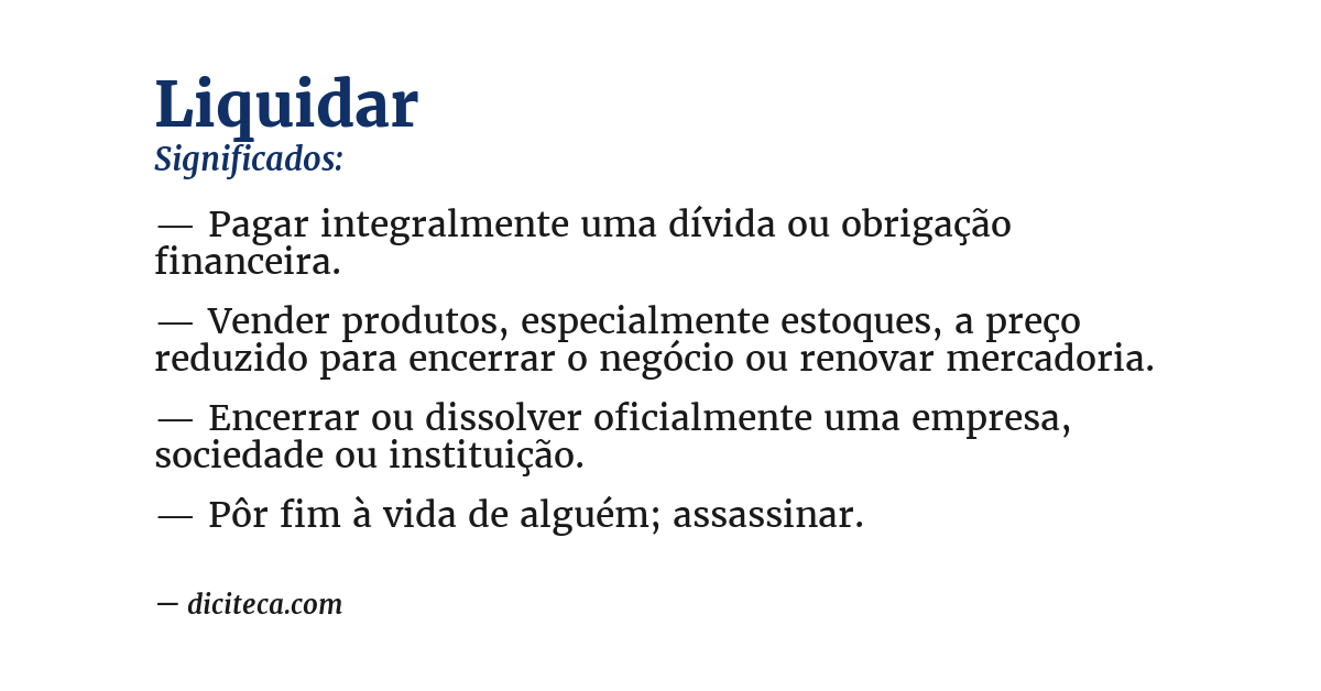 Significado de liquidar