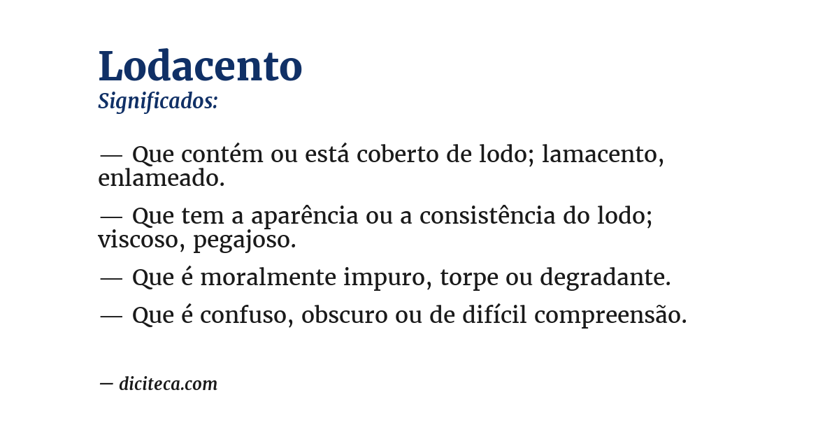 Significado de lodacento