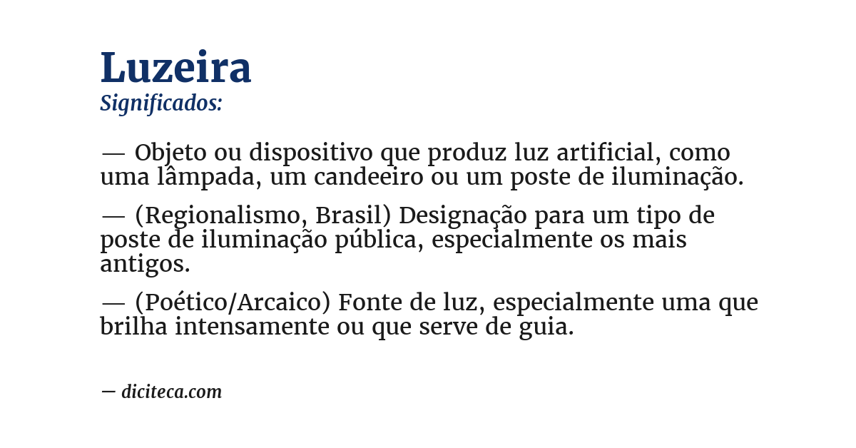 Significado de luzeira
