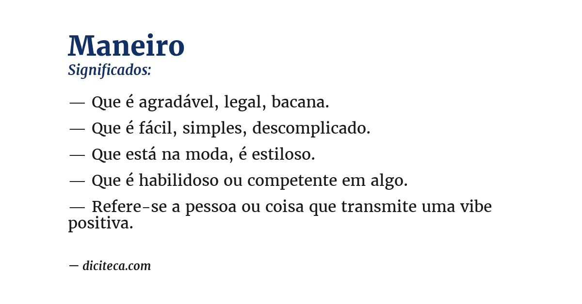 Significado de maneiro