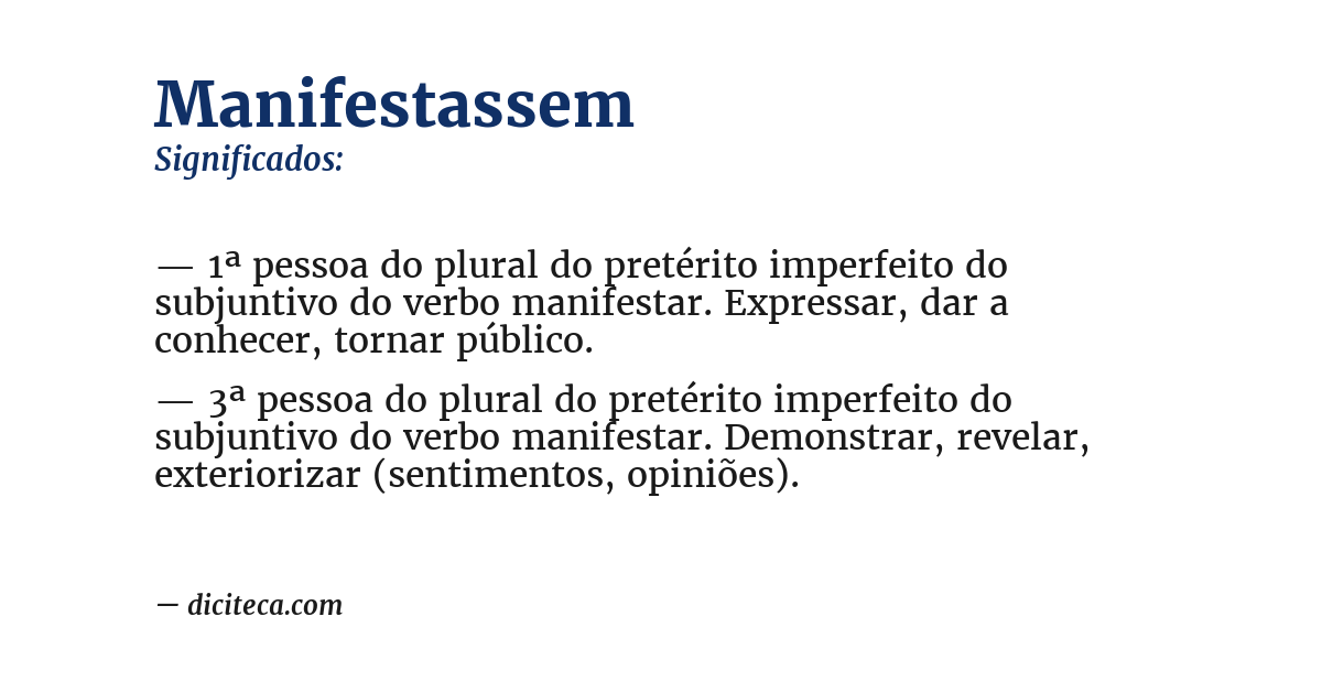 Significado de manifestassem
