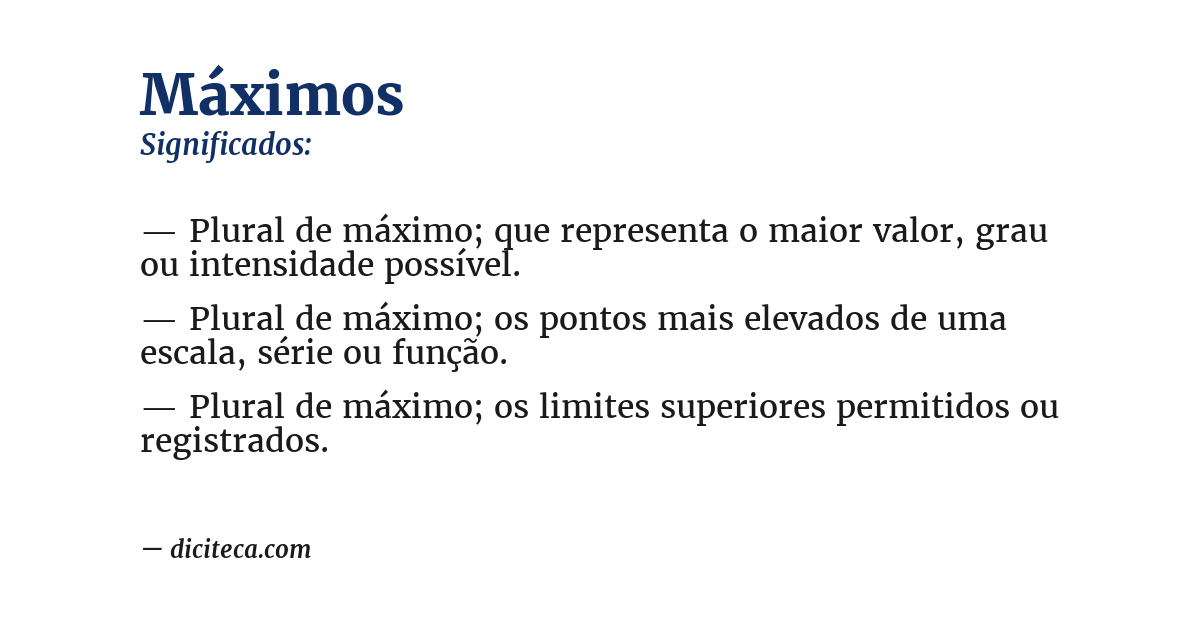 Significado de máximos