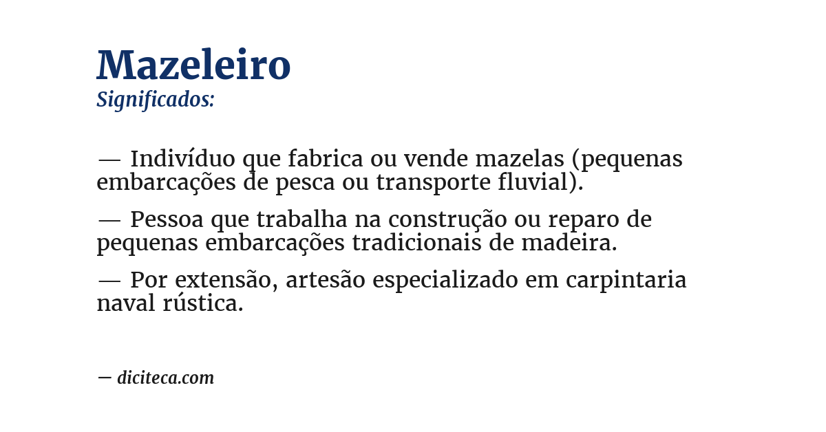 Significado de mazeleiro