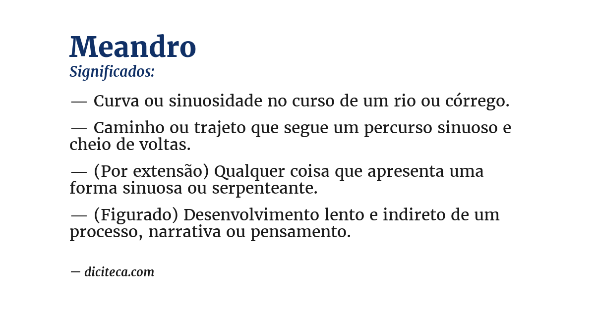 Significado de meandro