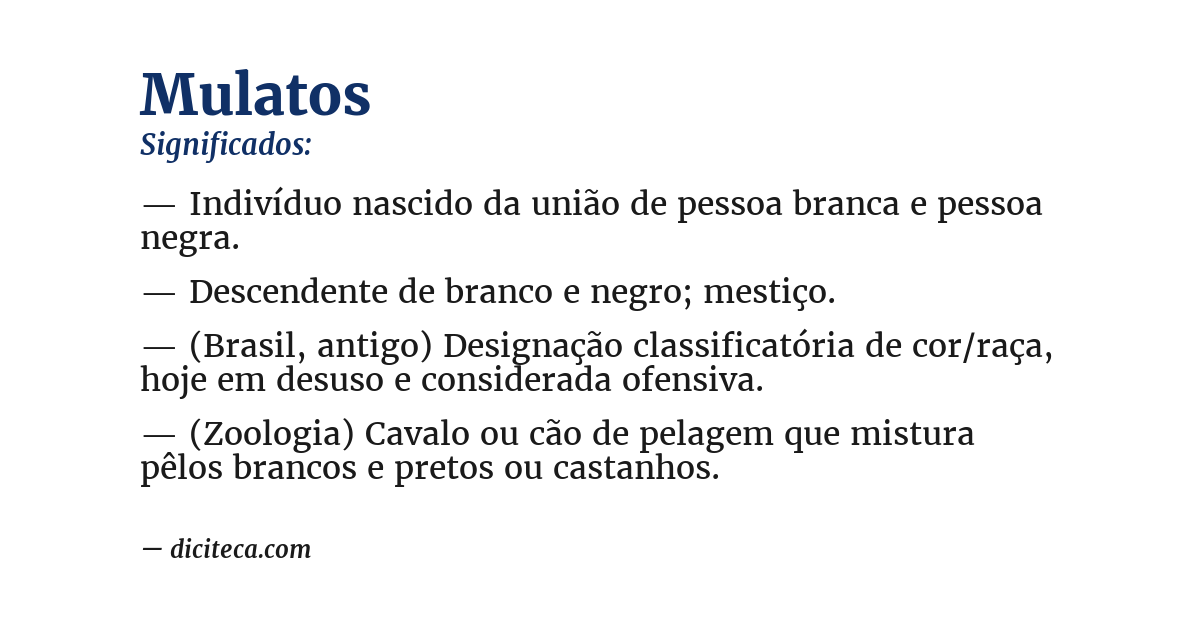 Significado de mulatos