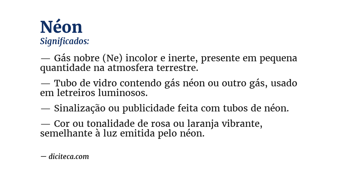 Significado de néon