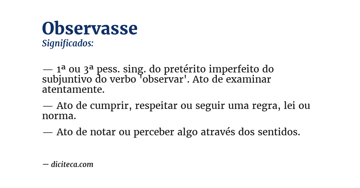 Significado de observasse
