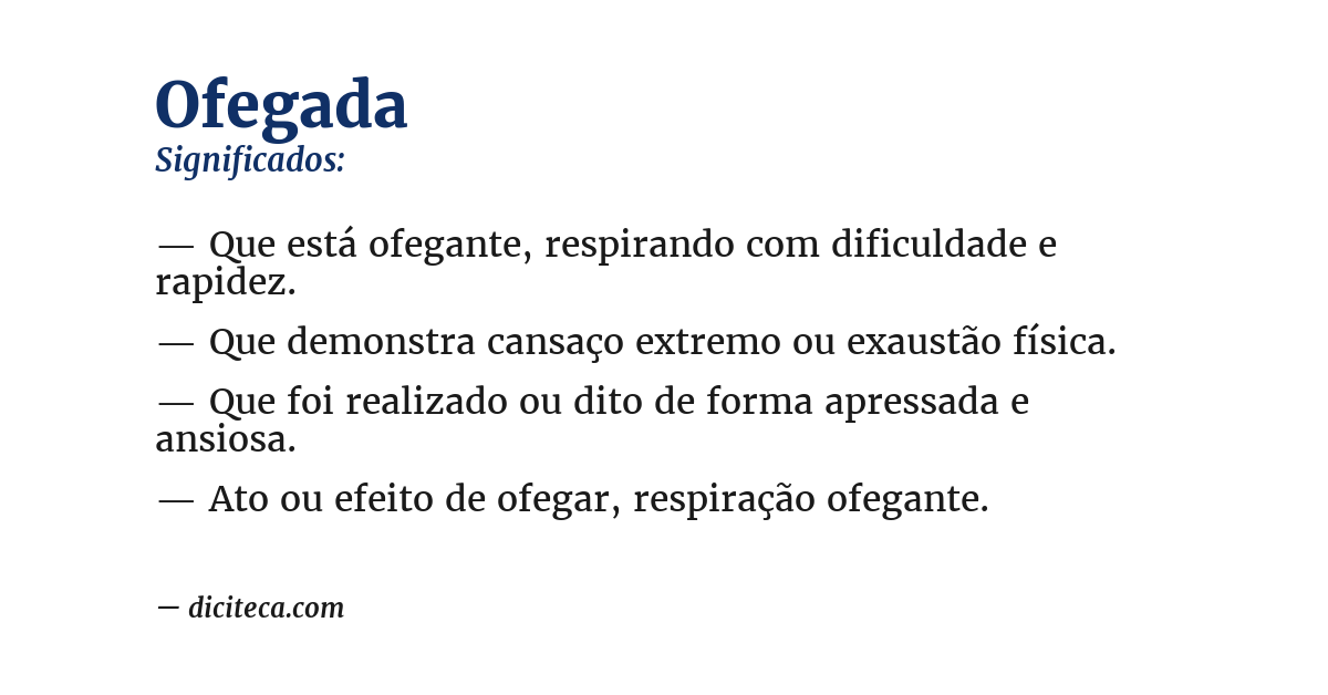 Significado de ofegada