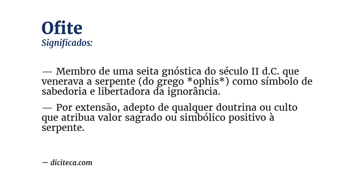 Significado de ofite