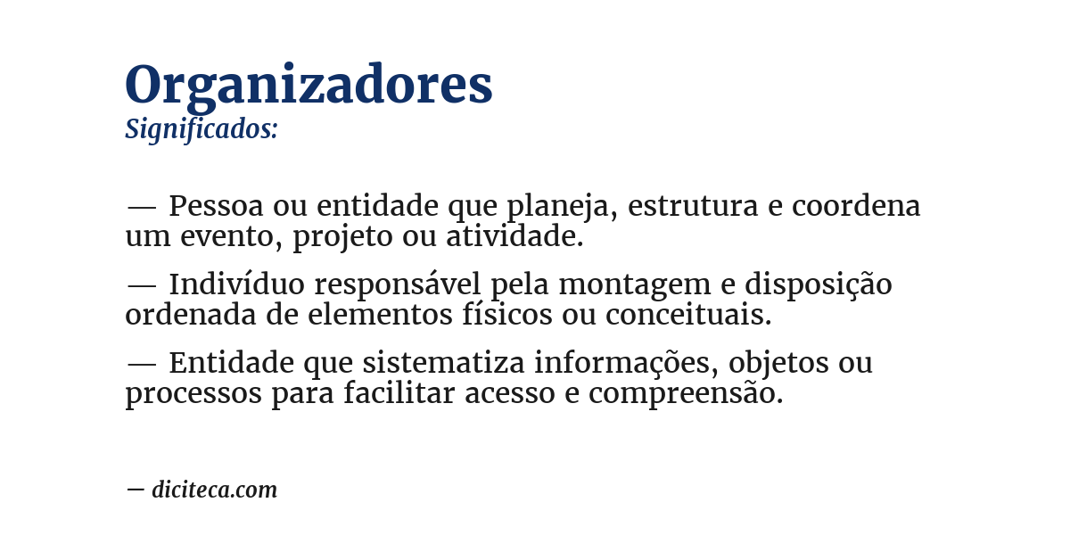 Significado de organizadores