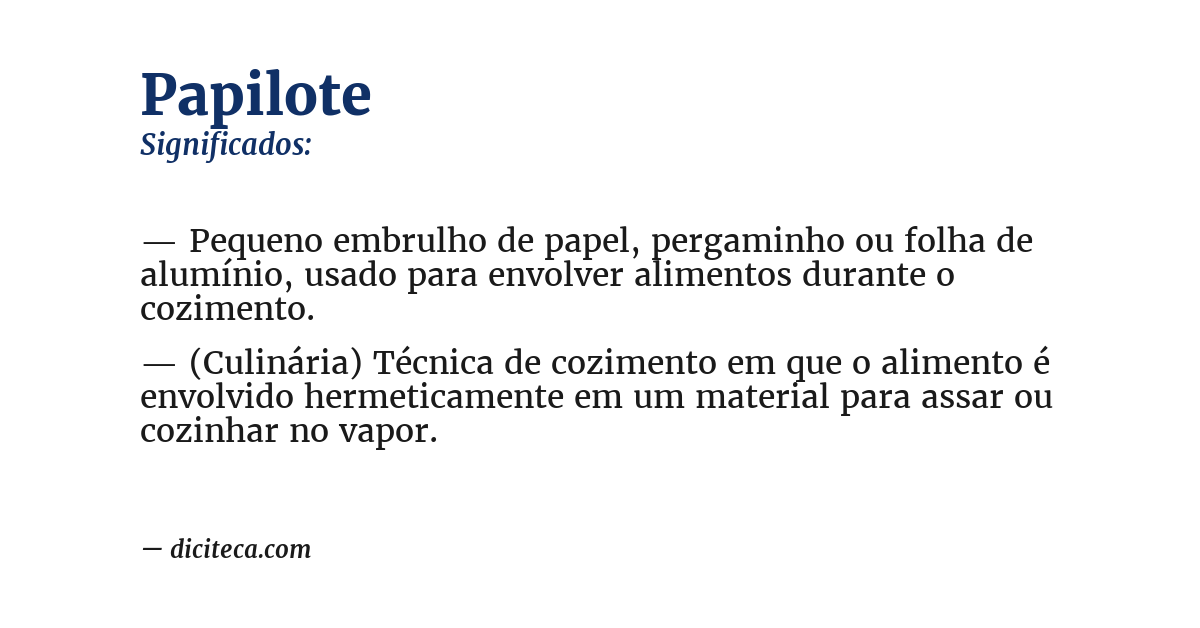 Significado de papilote