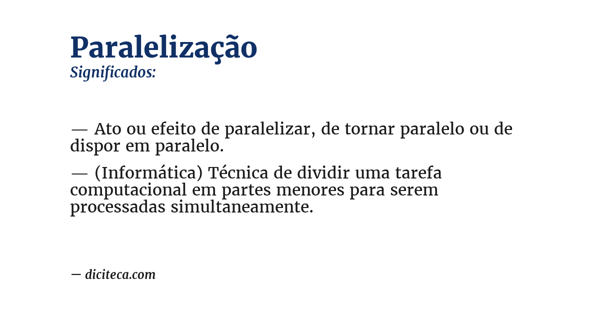 Significado de paralelização
