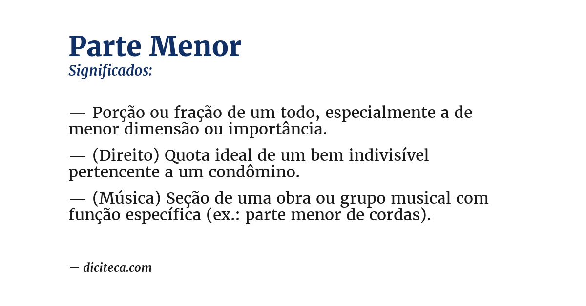 Significado de parte menor