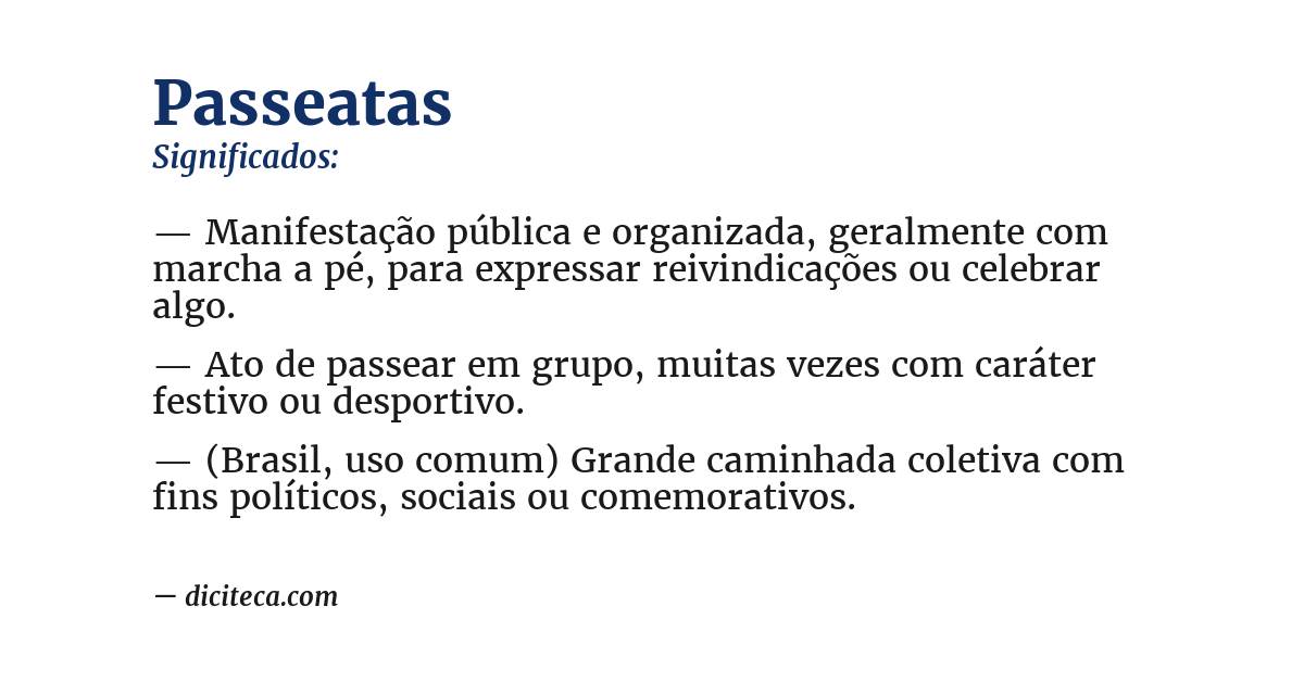 Significado de passeatas
