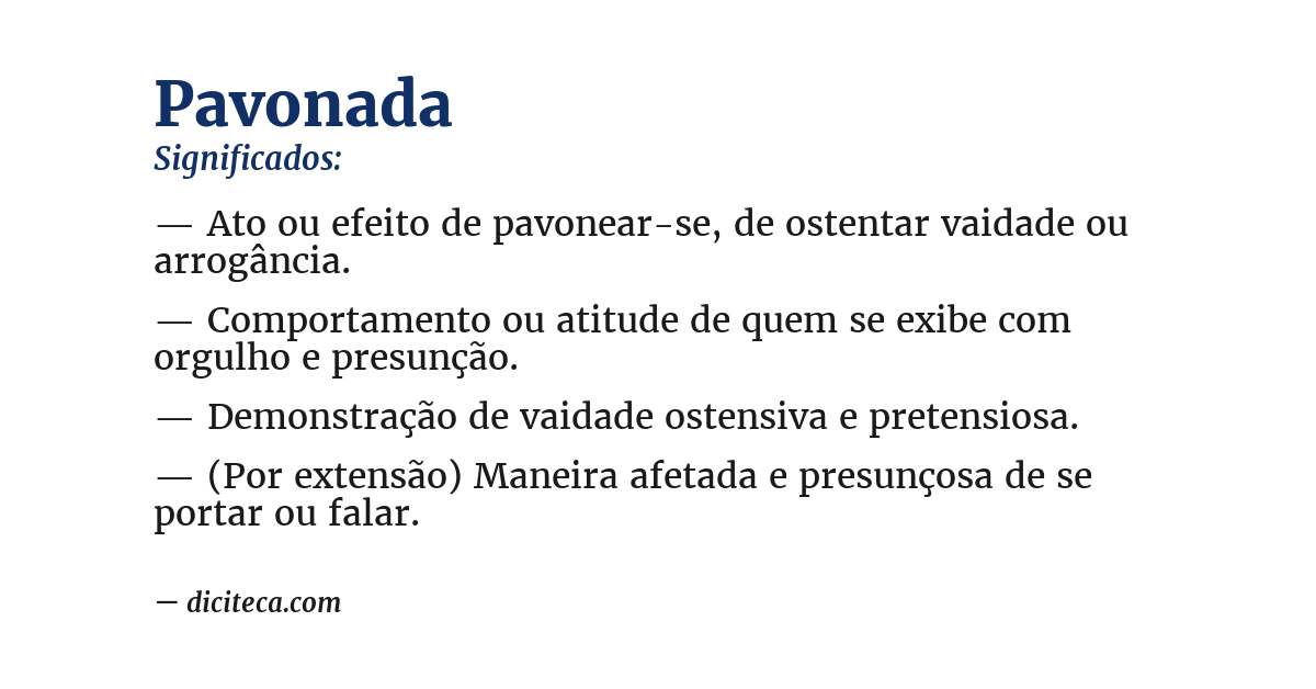 Significado de pavonada
