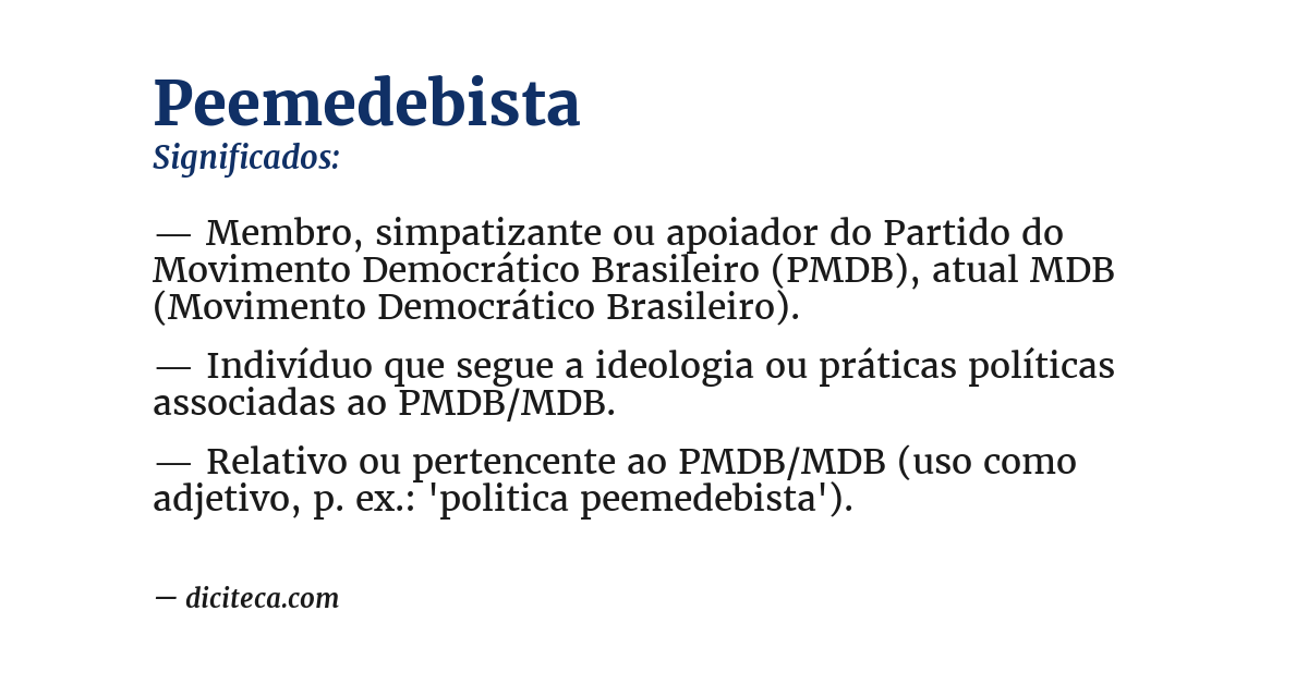 Significado de peemedebista