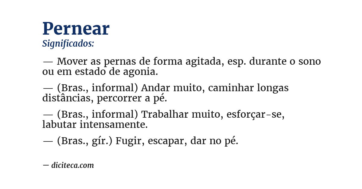 Significado de pernear