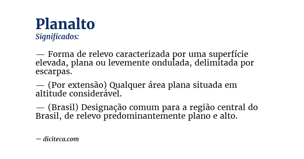 Significado de planalto