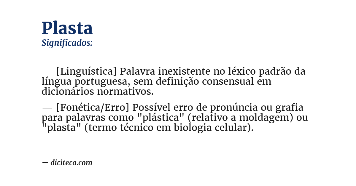 Significado de plasta