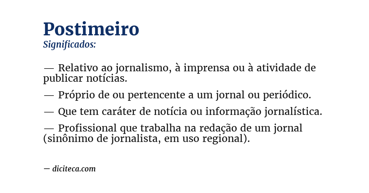 Significado de postimeiro