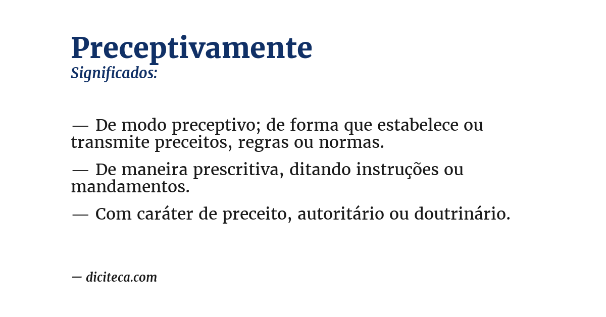 Significado de preceptivamente