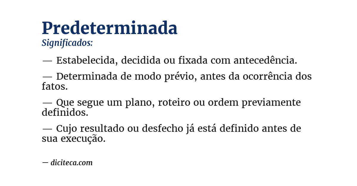 Significado de predeterminada