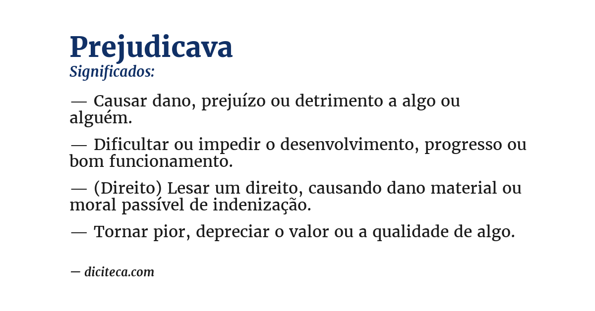 Significado de prejudicava