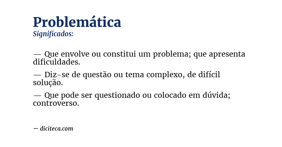 Significado de problemática