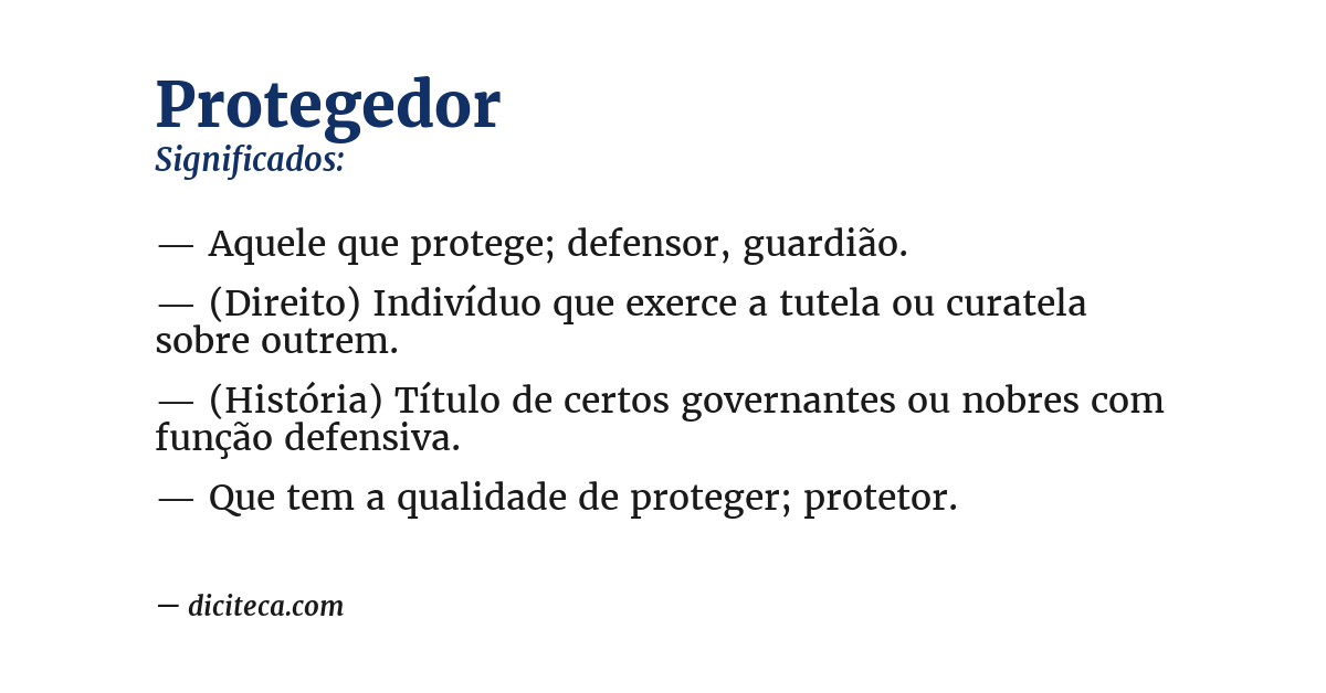 Significado de protegedor