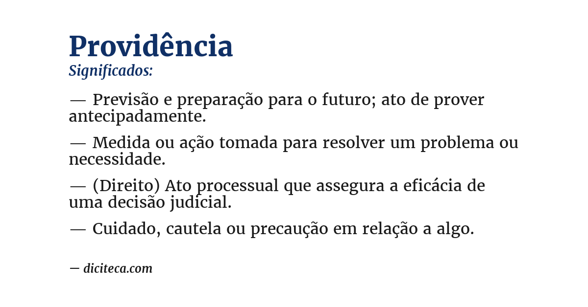 Significado de providência