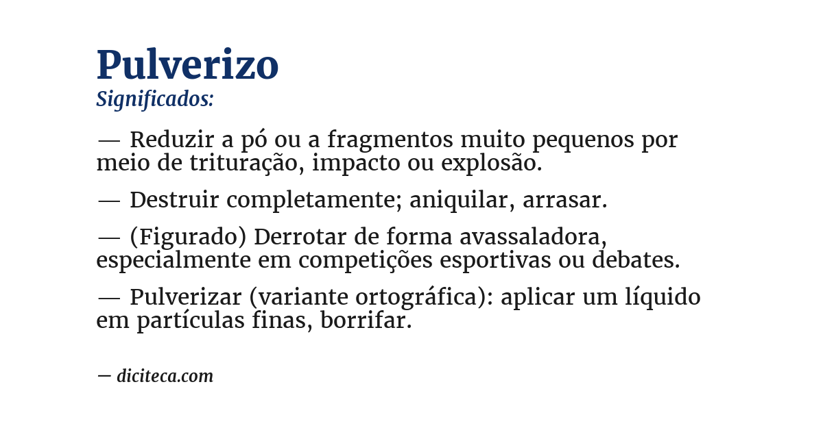 Significado de pulverizo