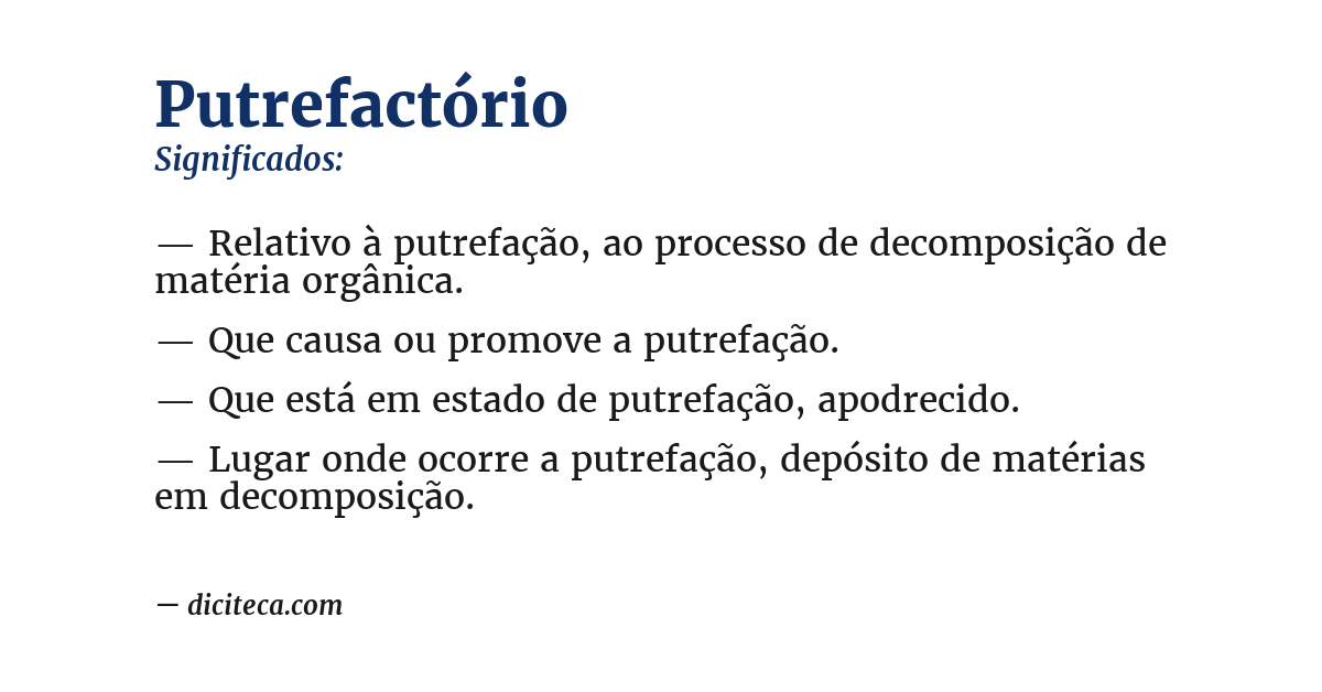 Significado de putrefactório