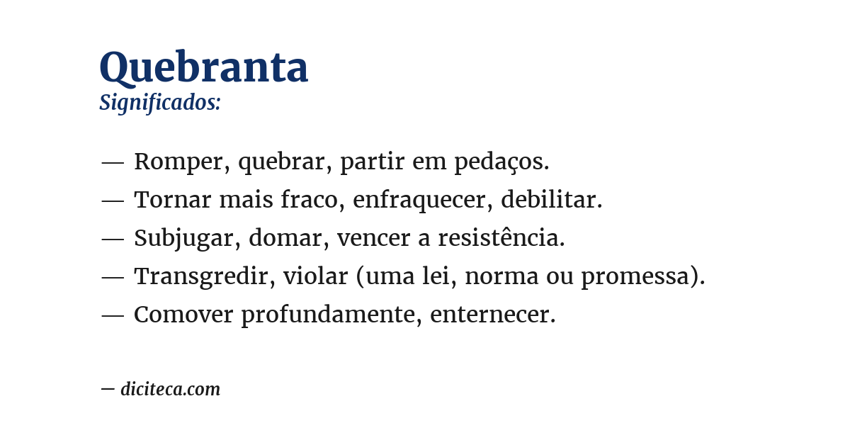 Significado de quebranta