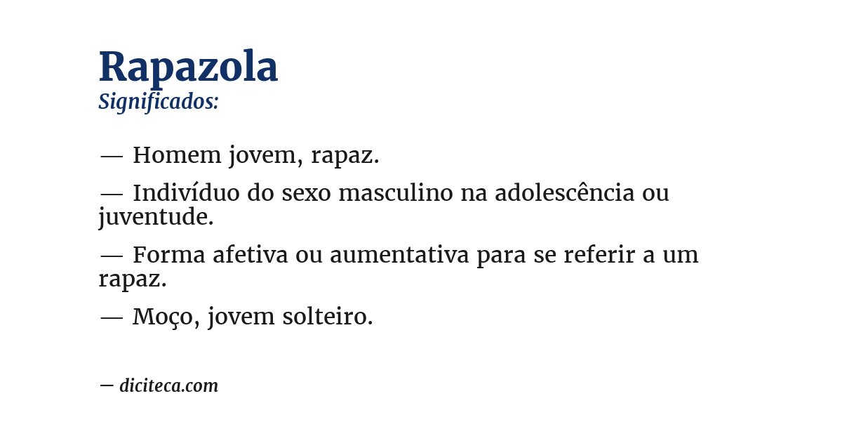 Significado de rapazola