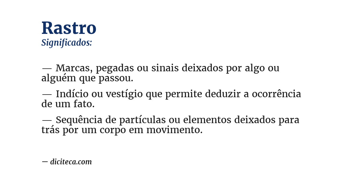 Significado de rastro