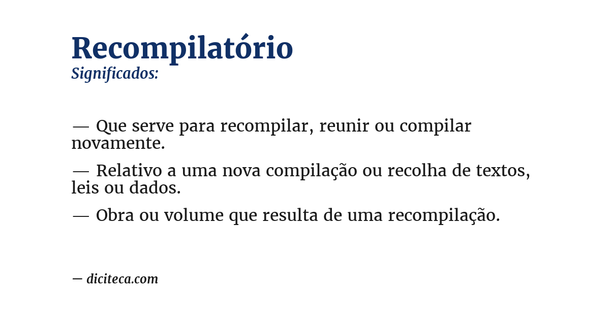 Significado de recompilatório