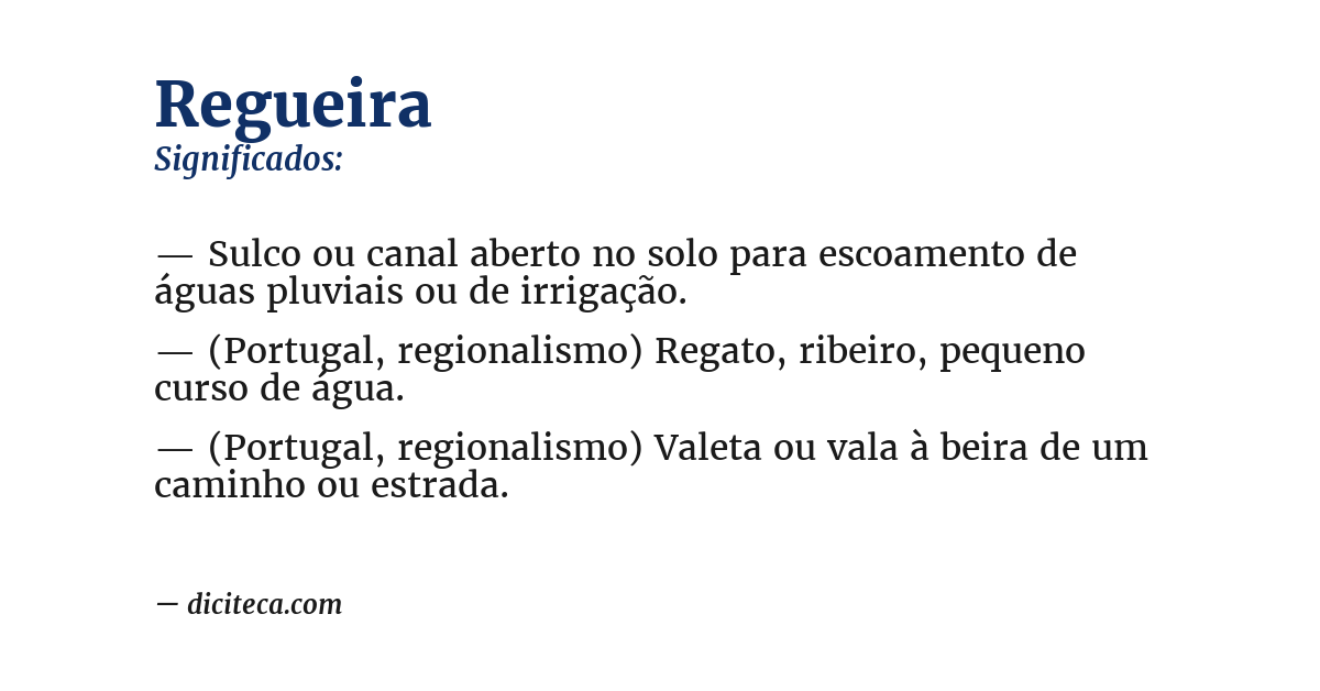 Significado de regueira