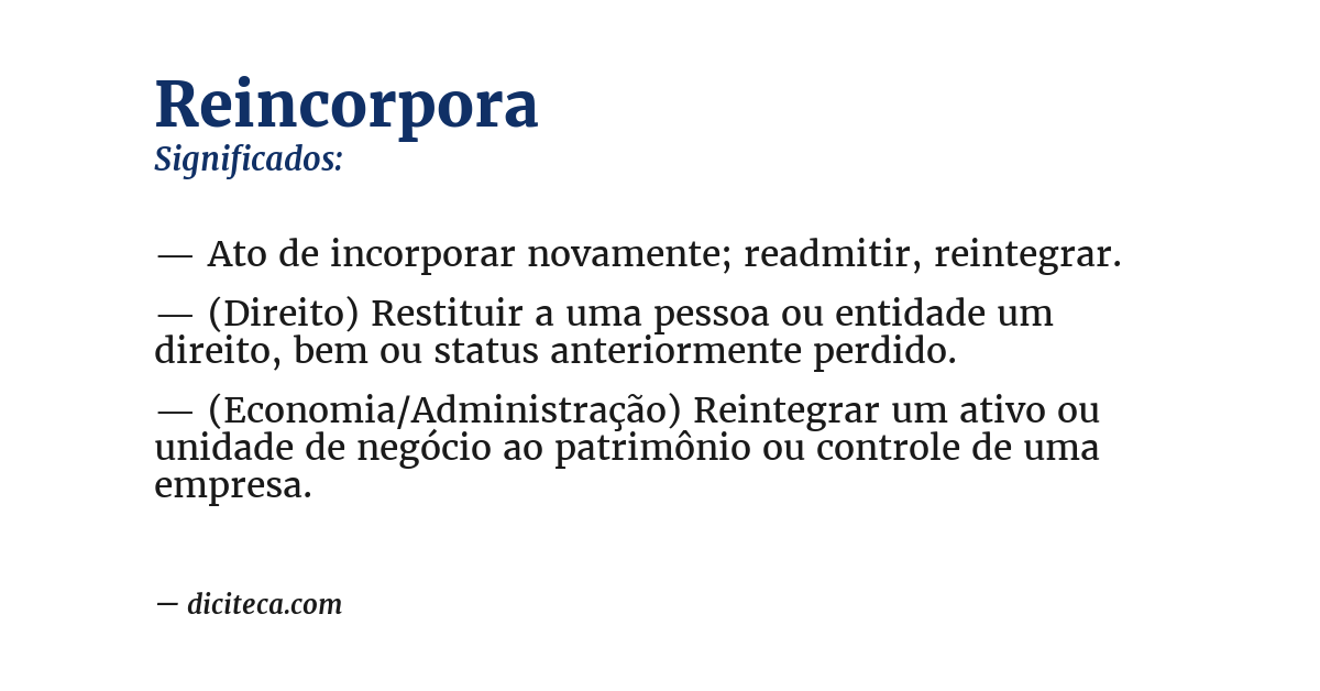 Significado de reincorpora