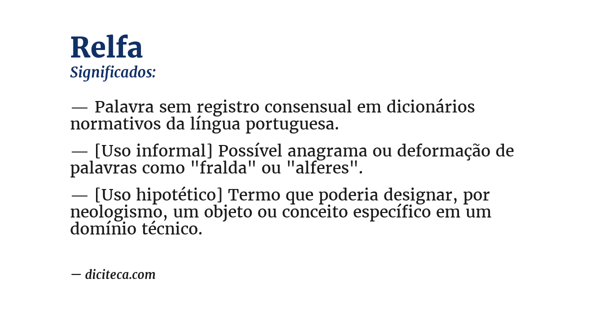 Significado de relfa