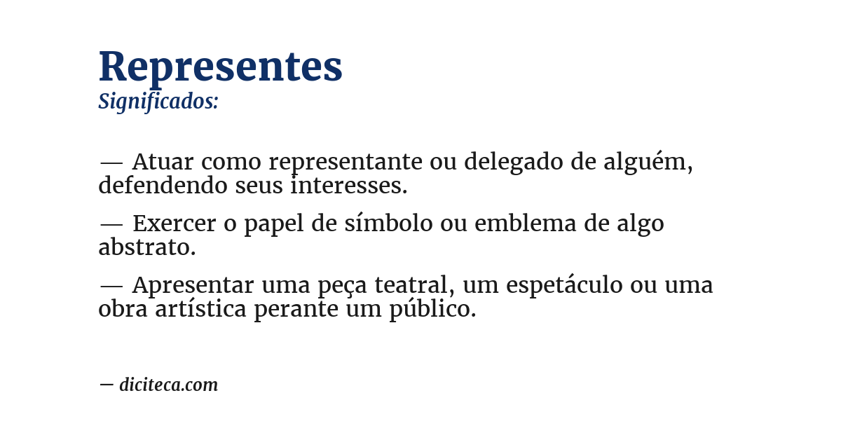 Significado de representes