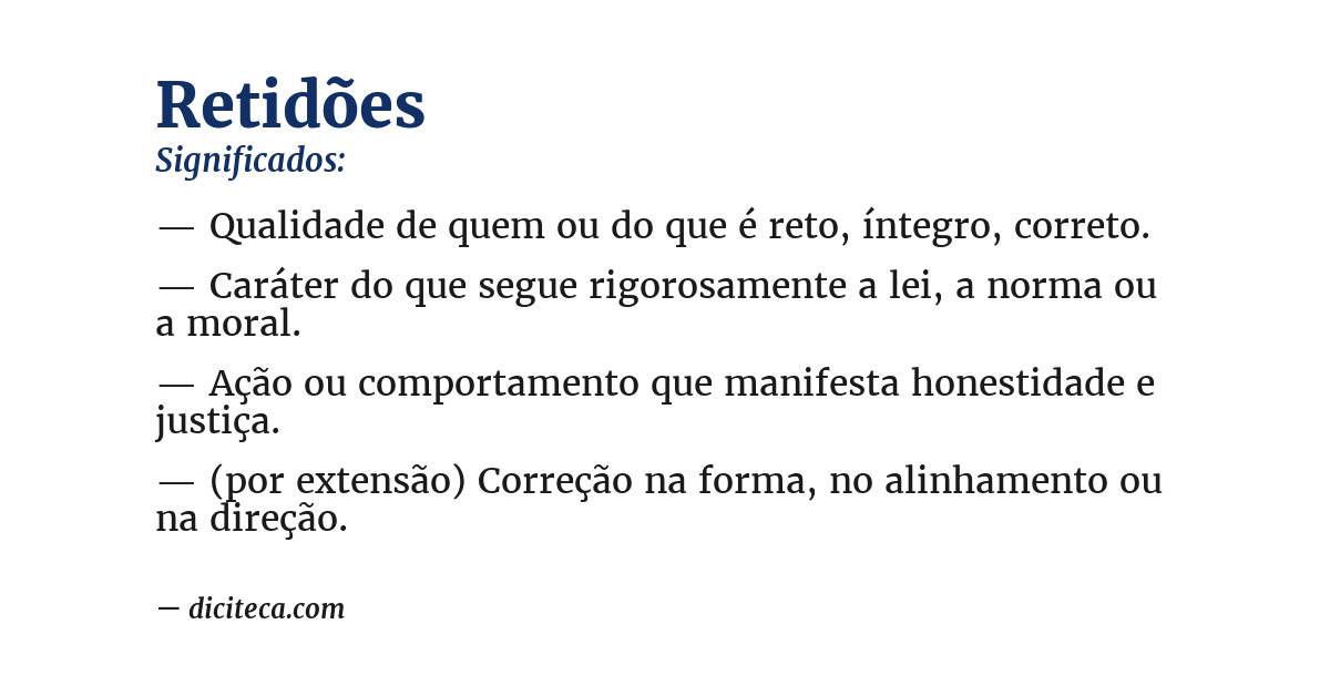 Significado de retidões