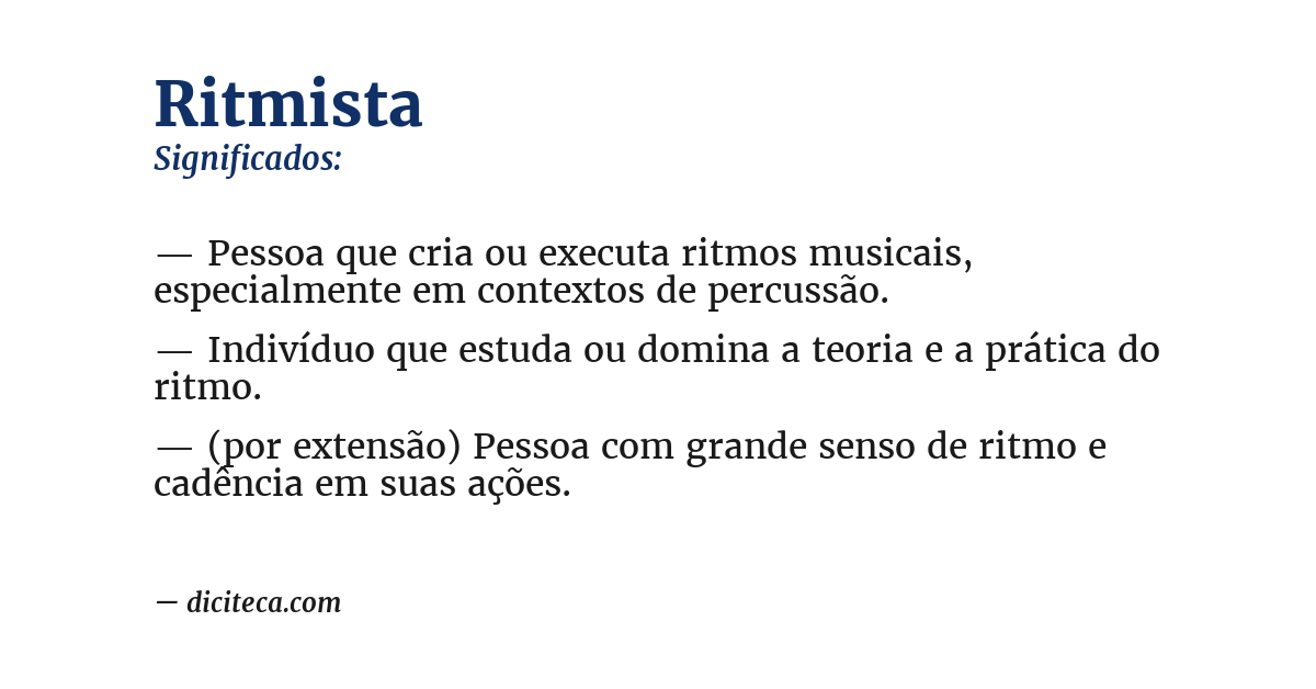 Significado de ritmista