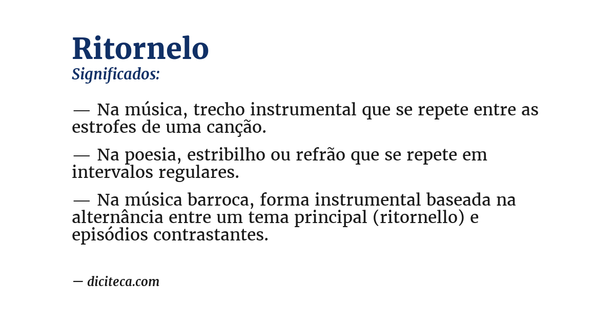 Significado de ritornelo