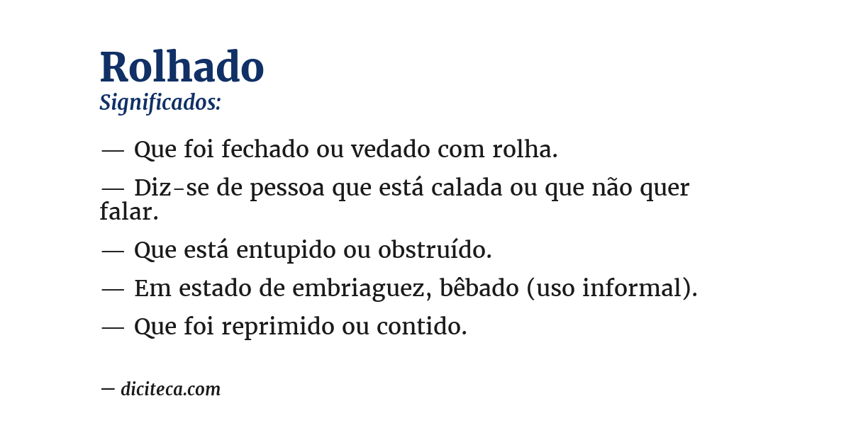 Significado de rolhado