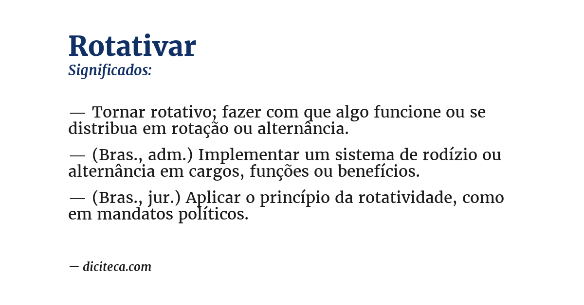 Significado de rotativar