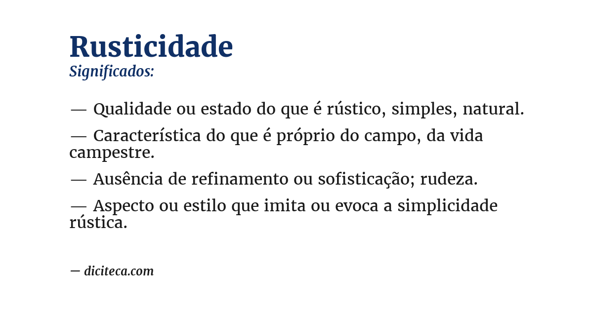 Significado de rusticidade
