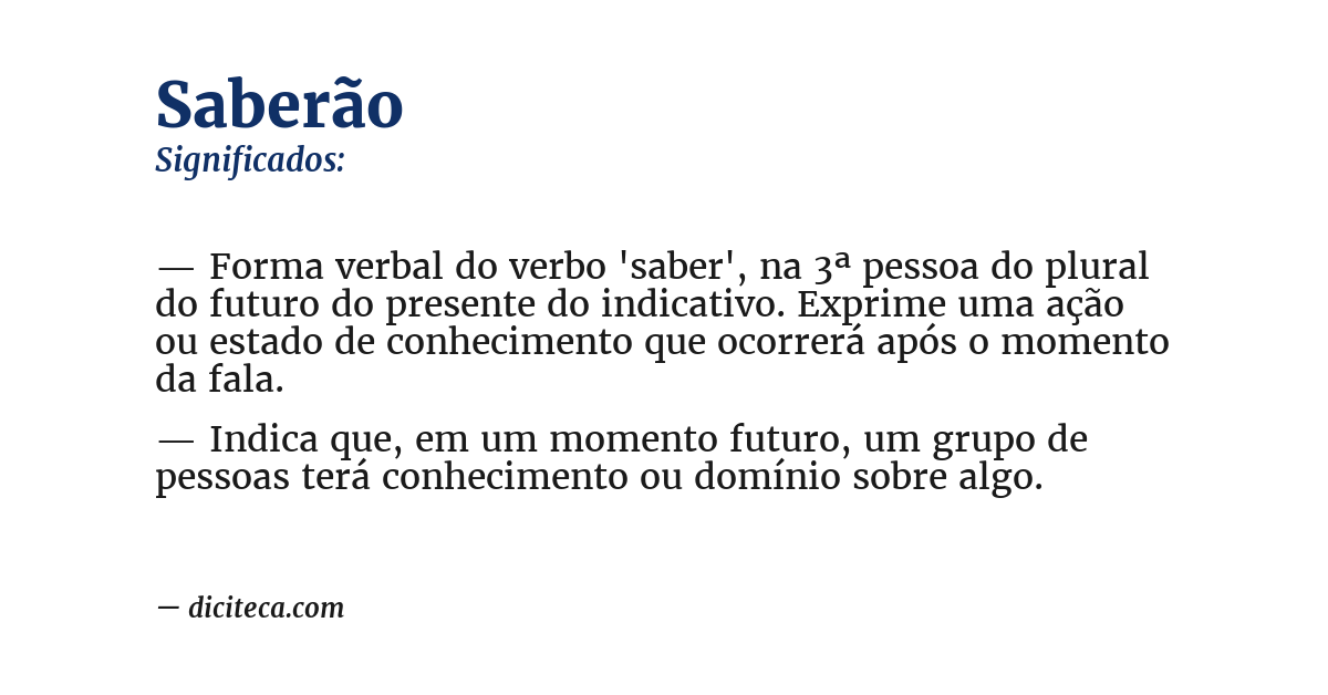 Significado de saberão