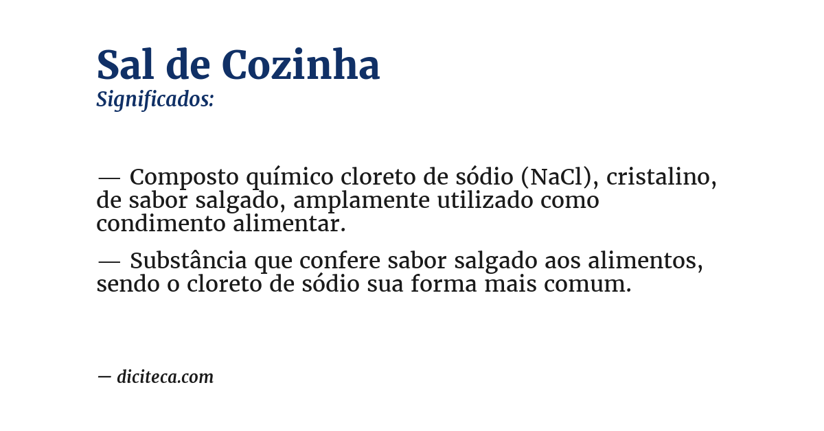 Significado de sal de cozinha