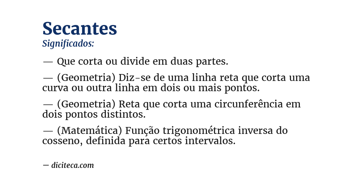 Significado de secantes