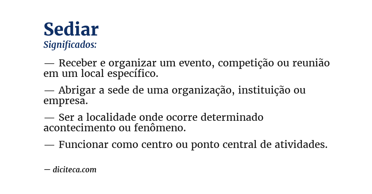 Significado de sediar